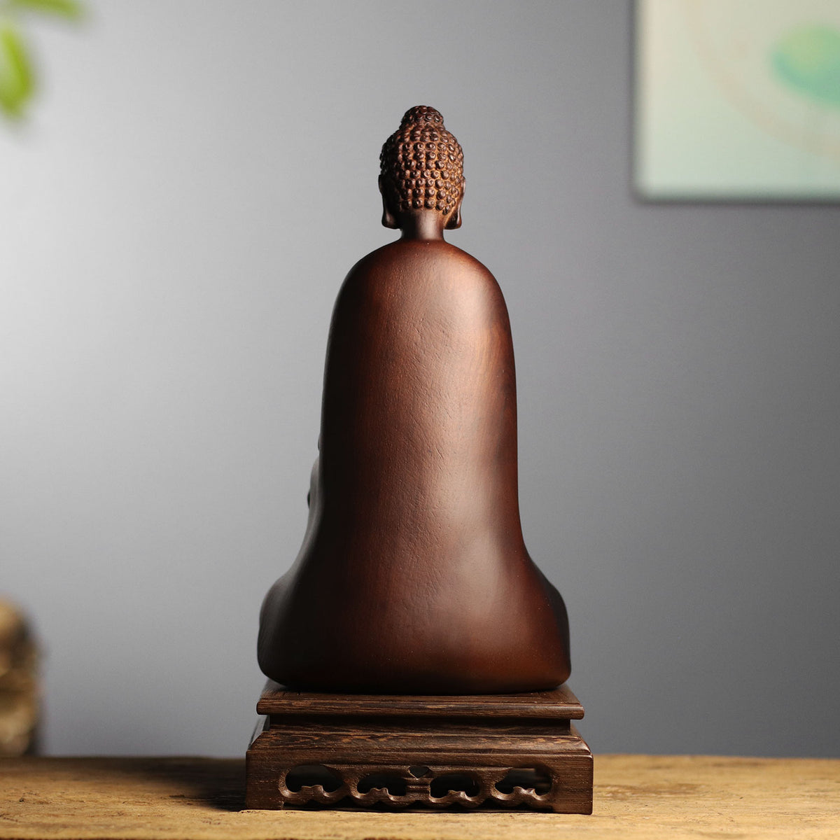 Wooden Shakyamuni Buddha Statue - Japandi Zen Decor