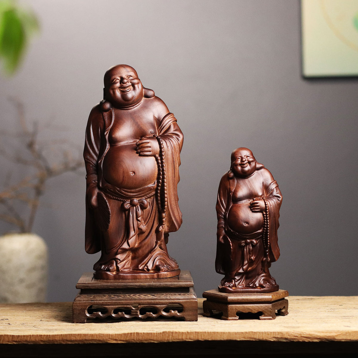 Hand Carved Laughing Buddha Maitreya Statue – additional view 7