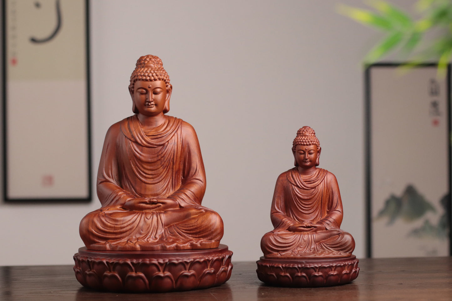 Hand Carved Shakyamuni Buddha Statue, Dhyana Mudra Gesture