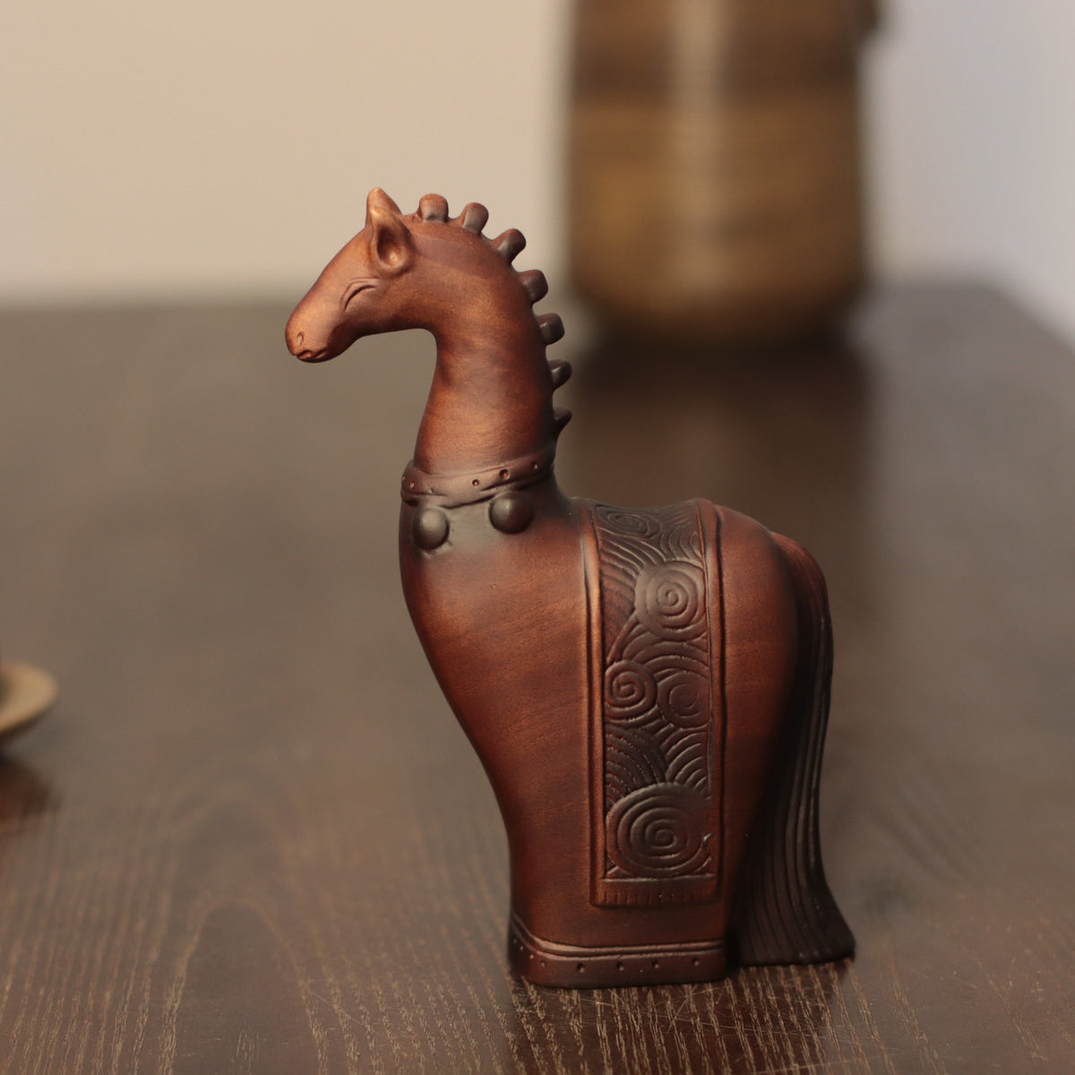 Wooden Ceremonial Horse Sculpture – Ornamental Folk Art