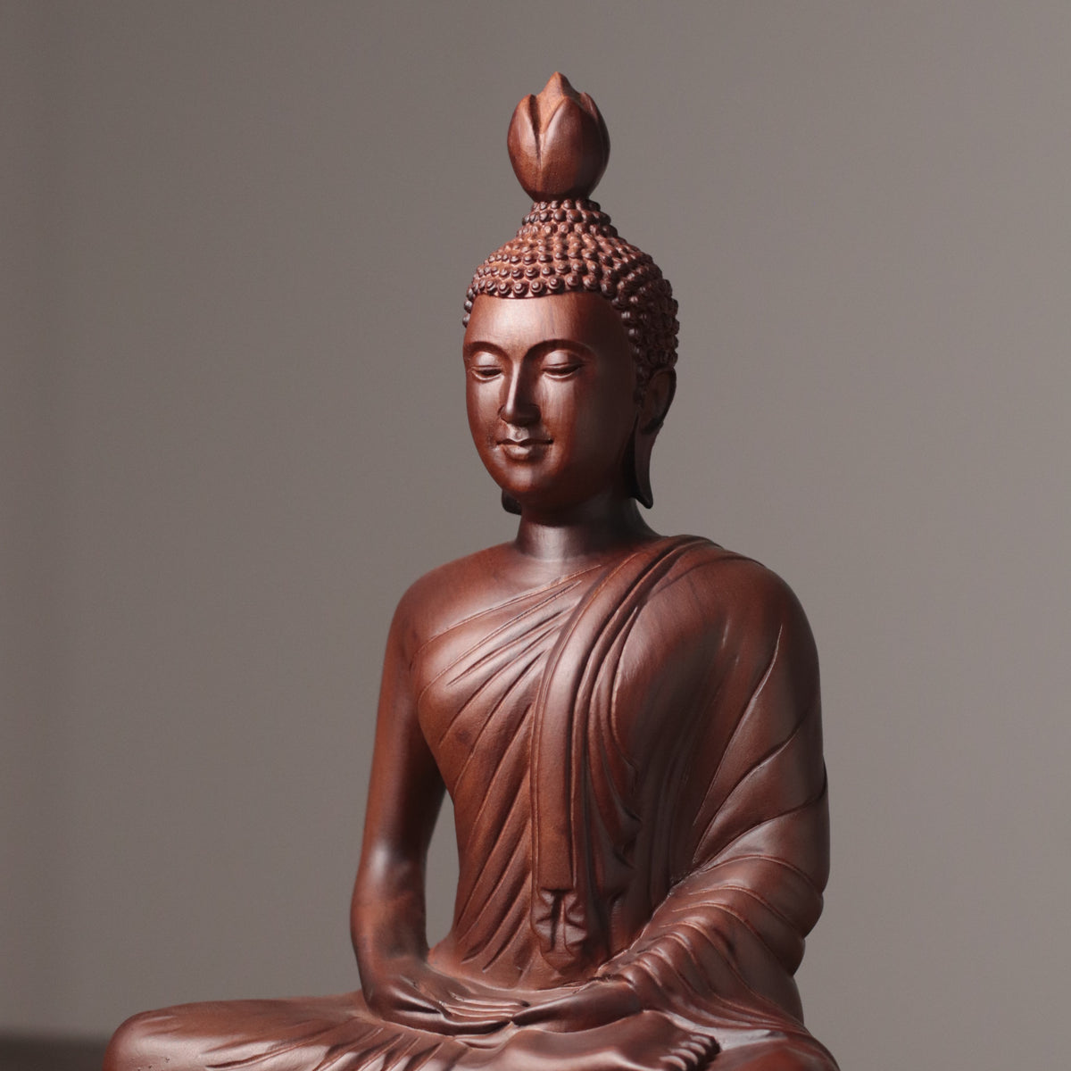 Thai Buddha Statue, Matte Black Buddha