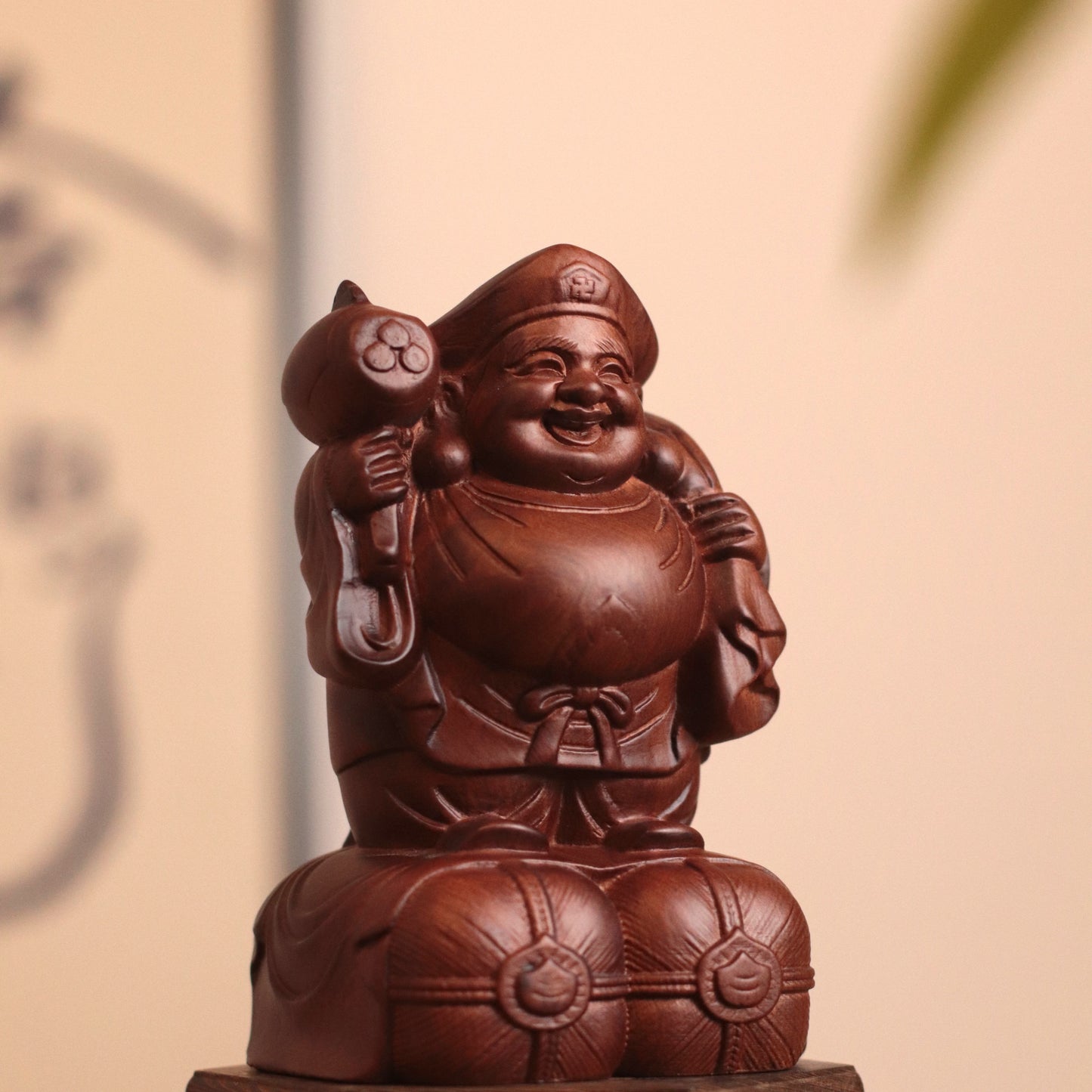 Daikokuten Wood Statue β Hand Carved Japanese God of Wealth