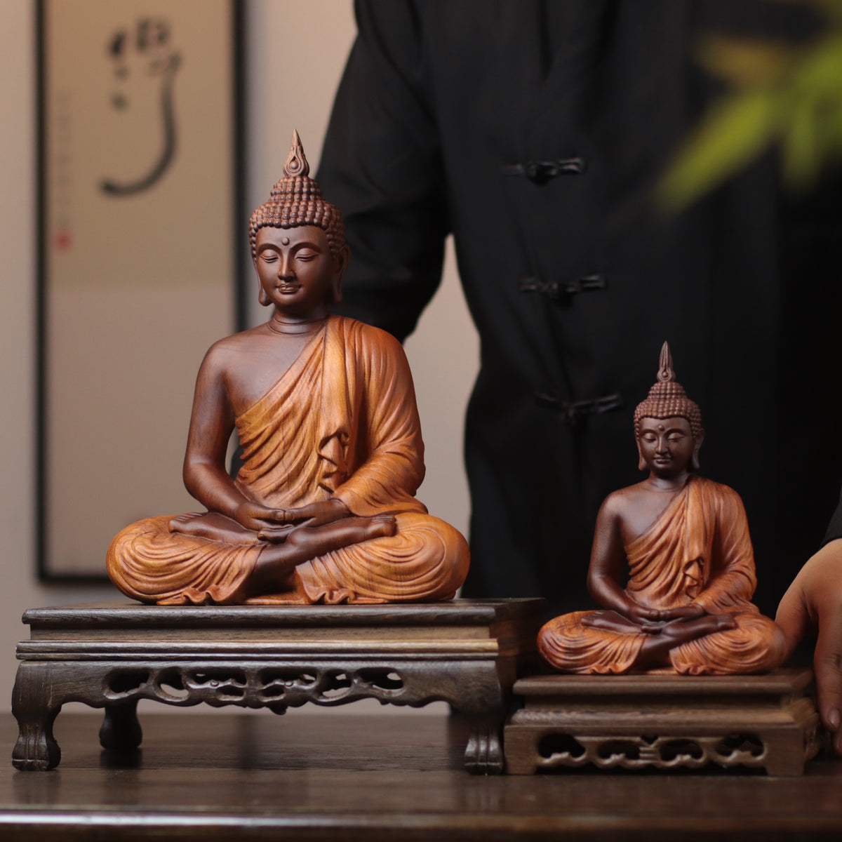Sukhothai Buddha Statue - Padauk Wood, Meditation