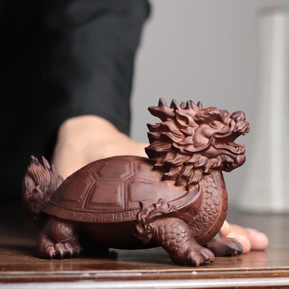 Dragon Turtle Statue - Padauk Wood, Feng Shui Longgui – additional view 10