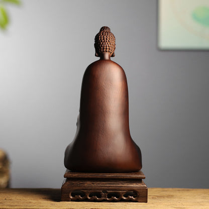 Wooden Shakyamuni Buddha Statue - Japandi Zen Decor