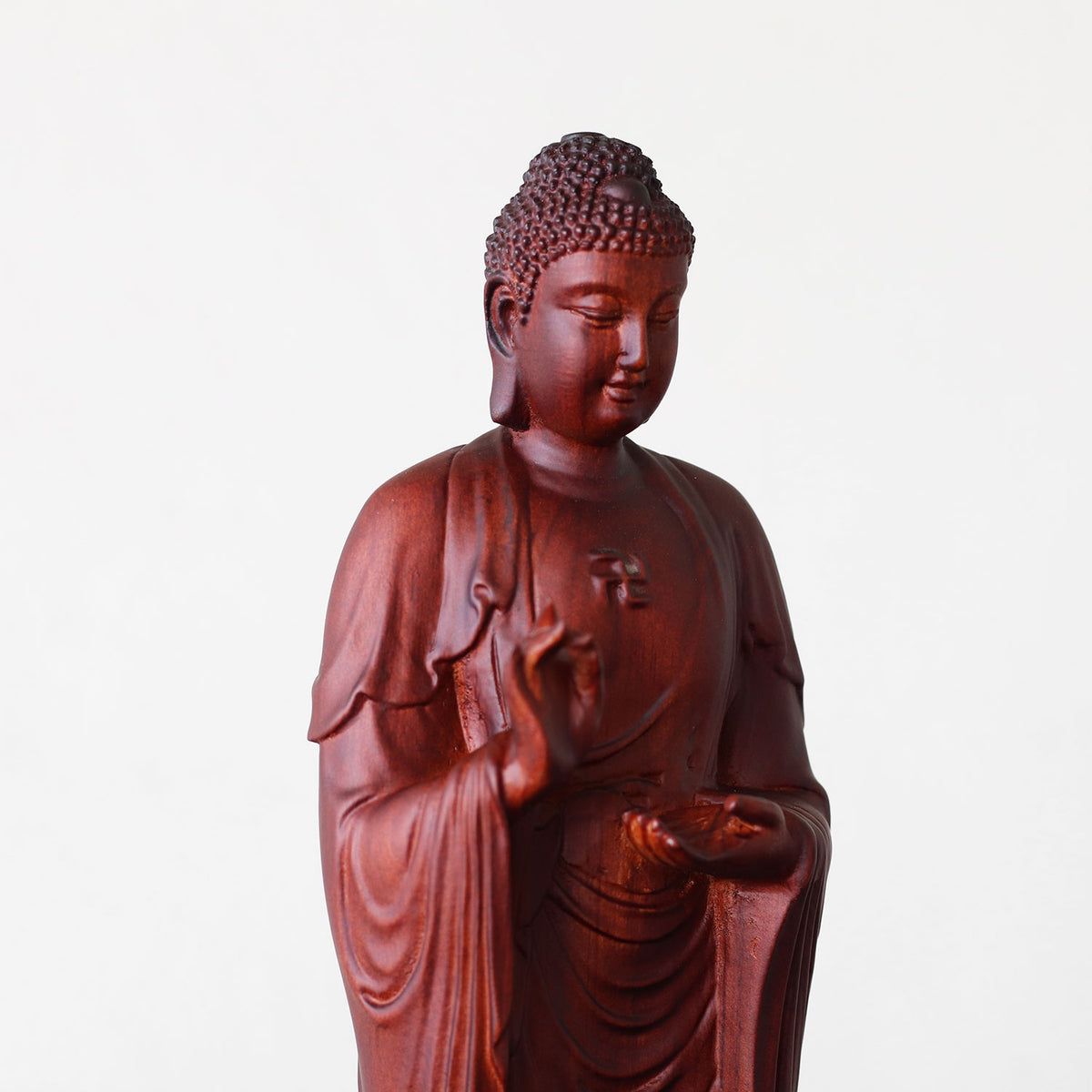 Shakyamuni Buddha Statue - Red Padauk, 13.8-Inch Height – additional view 6