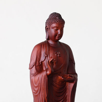 Shakyamuni Buddha Statue - Red Padauk, 13.8-Inch Height – additional view 6