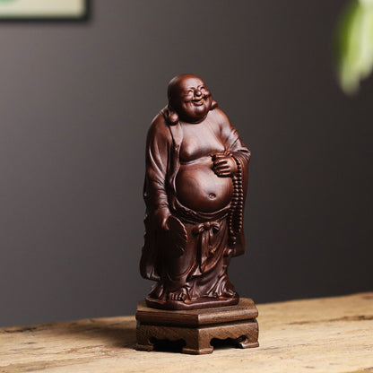 Hand Carved Laughing Buddha Maitreya Statue – additional view 3