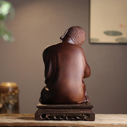 Sleeping Buddha Statue - Padauk Wood, Zen Decor