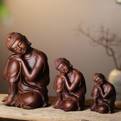 Royal Ease Sleeping Shakyamuni Buddha made from Natural Solid Wood