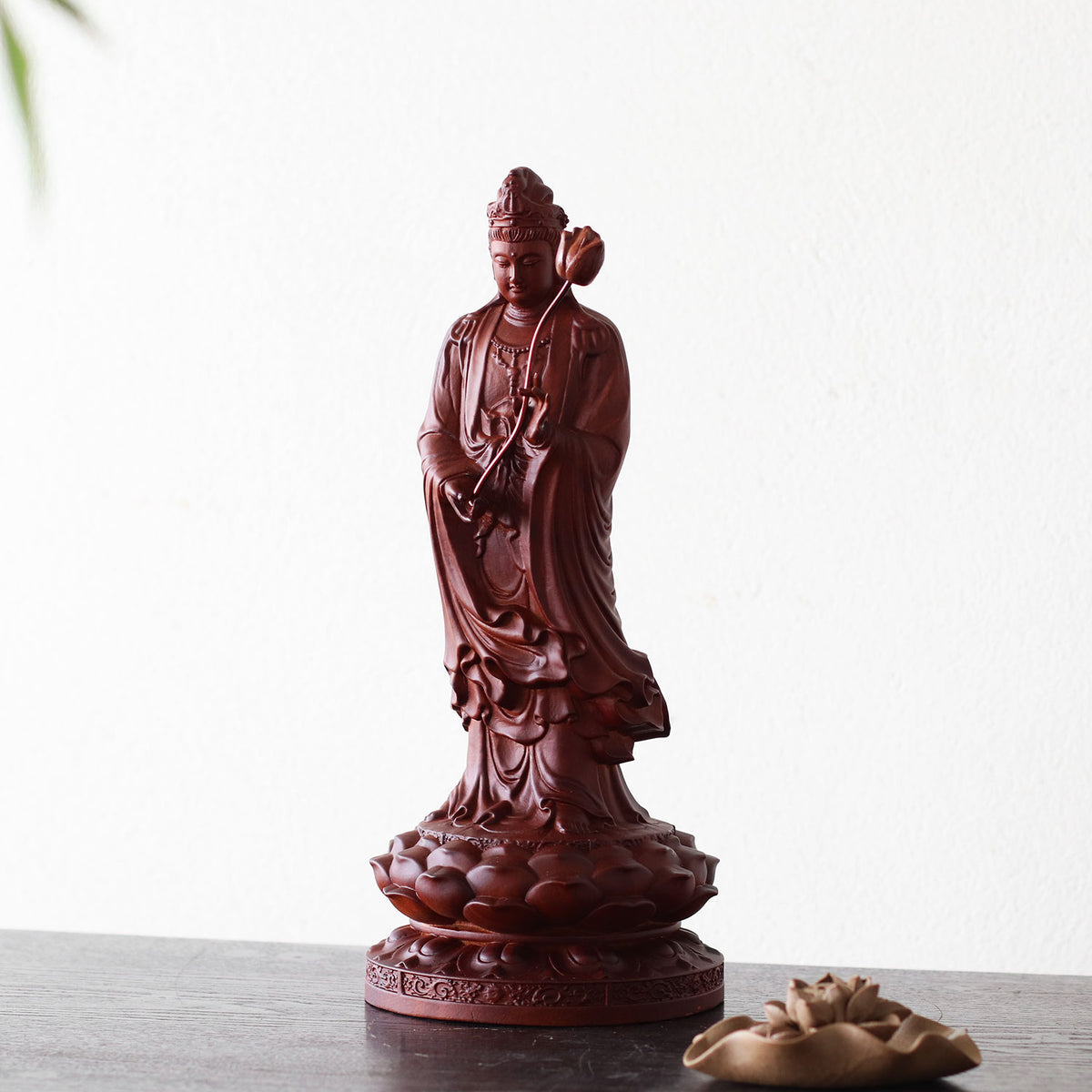 Mahasthamaprapta Bodhisattva Statue - Padauk Wood – additional view 4