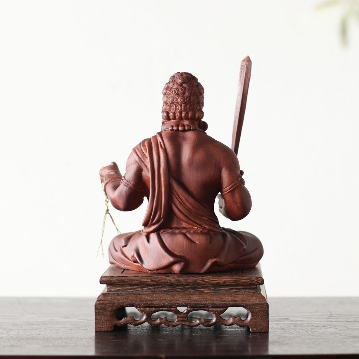 Wooden Fudo Myo-o Statue, Hand Carved Acala Wisdom King