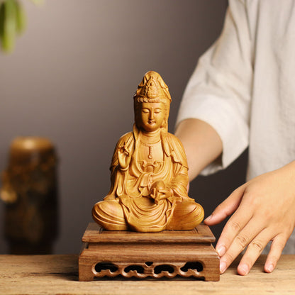 Guan Yin Statue - Scented Cypress, Compassion Goddess – additional view 4