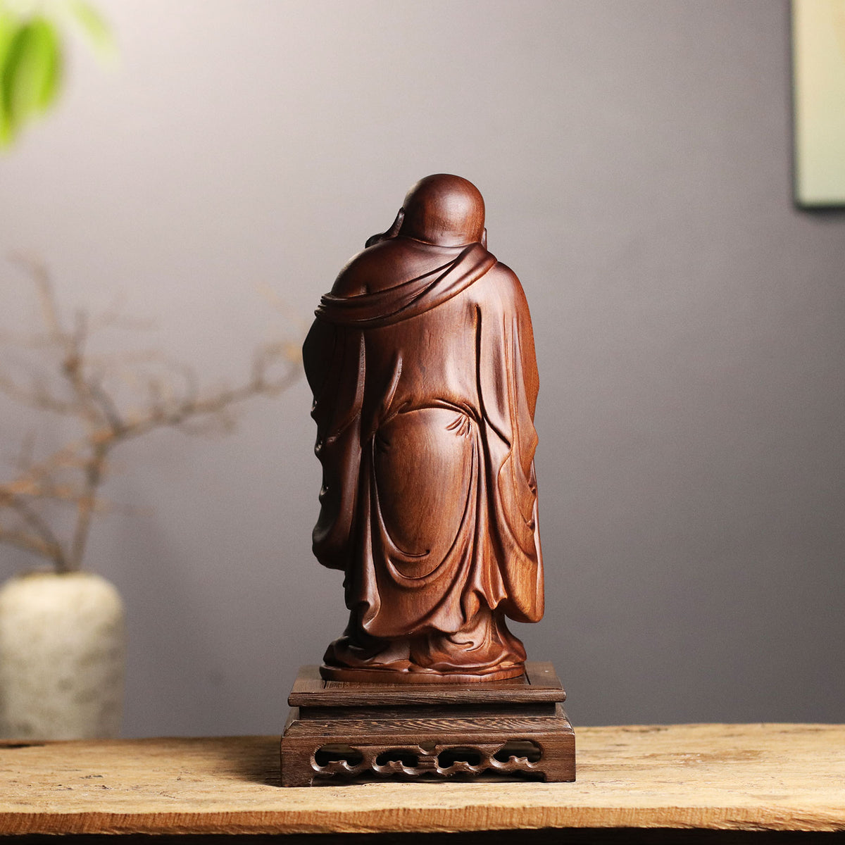 Hand Carved Laughing Buddha Maitreya Statue – additional view 5