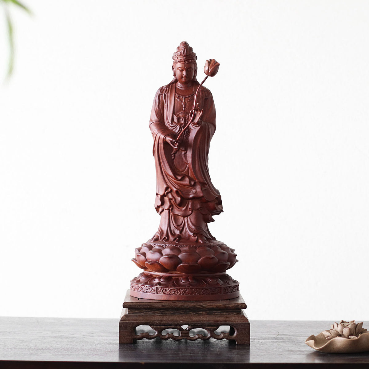 Mahasthamaprapta Bodhisattva Statue - Padauk Wood