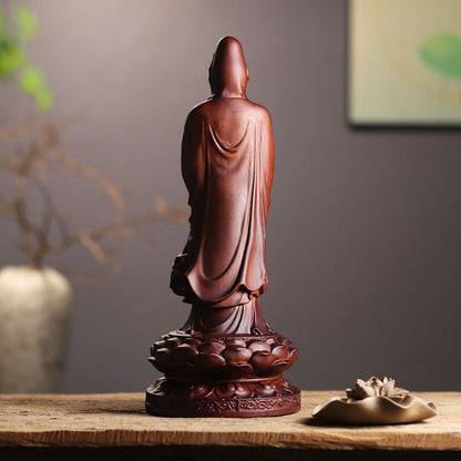Large Guan Yin Statue - Red Padauk Wood, 14-Inch – additional view 6