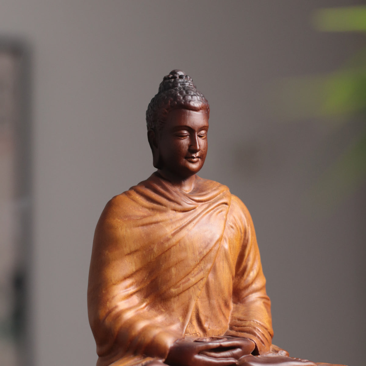 Meditating Buddha Statue - Afzelia Wood – additional view 3