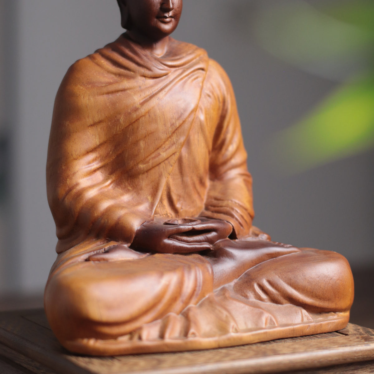 Meditating Buddha Statue - Afzelia Wood – additional view 4
