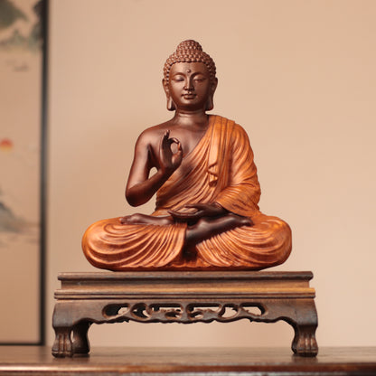 Thai Buddha Statue - Vitarka Mudra, Padauk Wood 30cm