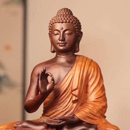 Thai Buddha Statue - Vitarka Mudra, Padauk Wood 30cm