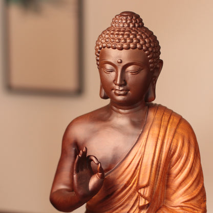 Thai Buddha Statue - Vitarka Mudra, Padauk Wood 30cm