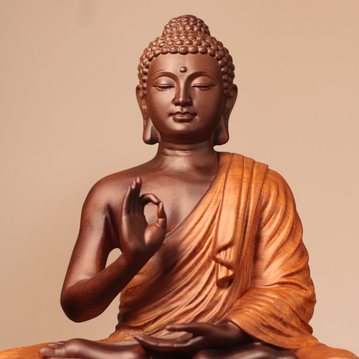 Thai Buddha Statue - Vitarka Mudra, Padauk Wood 30cm