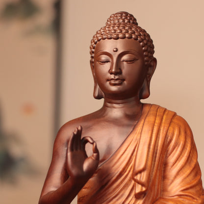Thai Buddha Statue - Vitarka Mudra, Padauk Wood 30cm