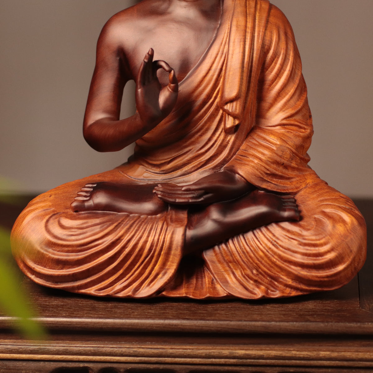 Thai Buddha Statue - Vitarka Mudra, Padauk Wood 30cm