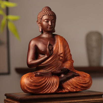 Thai Buddha Statue - Vitarka Mudra, Padauk Wood 30cm