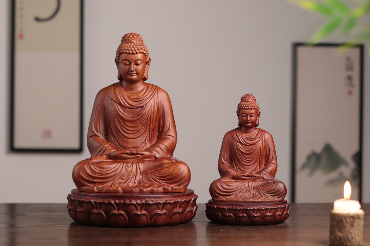 Hand Carved Shakyamuni Buddha Statue, Dhyana Mudra Gesture
