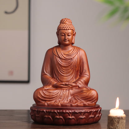 Hand Carved Shakyamuni Buddha Statue, Dhyana Mudra Gesture