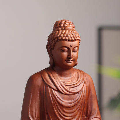 Hand Carved Shakyamuni Buddha Statue, Dhyana Mudra Gesture