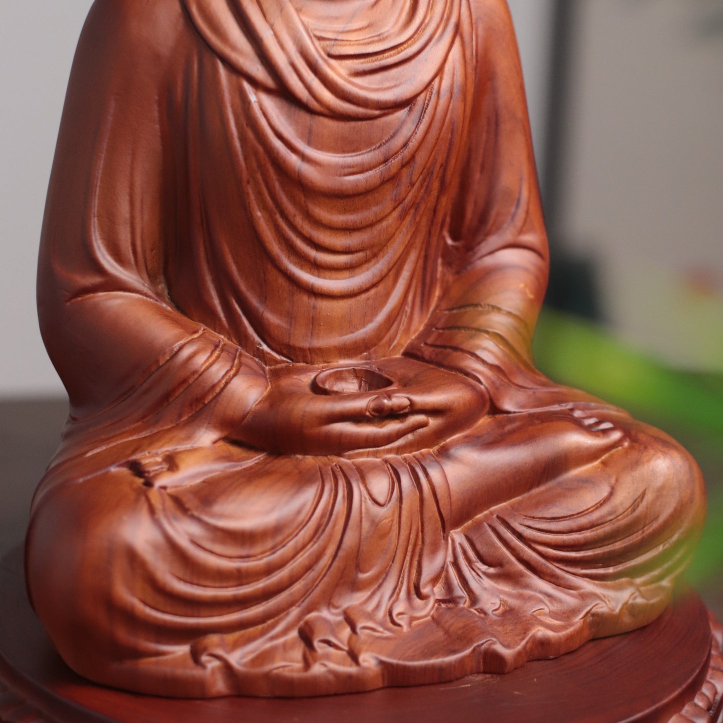 Hand Carved Shakyamuni Buddha Statue, Dhyana Mudra Gesture