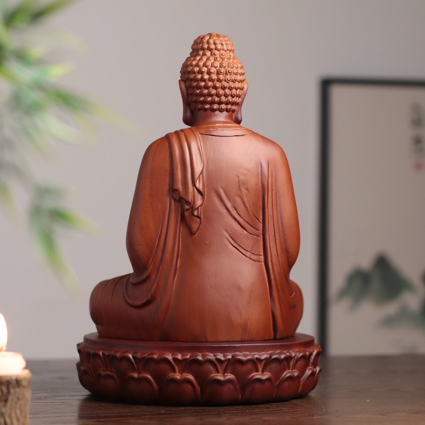 Hand Carved Shakyamuni Buddha Statue, Dhyana Mudra Gesture