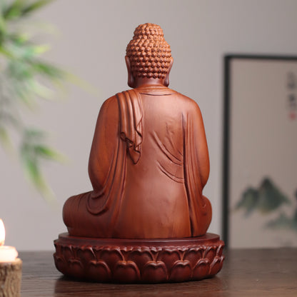 Hand Carved Shakyamuni Buddha Statue, Dhyana Mudra Gesture