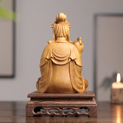 Hand Carved Cypress Mahasthamaprapta Bodhisatva Statue