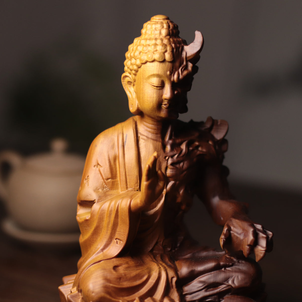 Half Good Half Evil Shakyamuni Buddha Statue – additional view 3