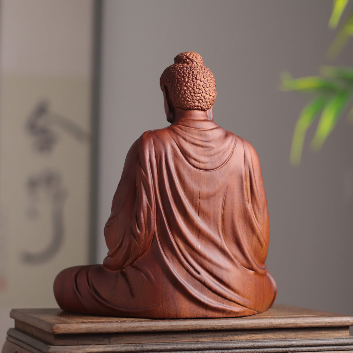 Hand Carved Shakyamuni Buddha Statue - Earth Touching Bhumisparsha Mudra