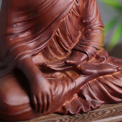 Hand Carved Shakyamuni Buddha Statue - Earth Touching Bhumisparsha Mudra