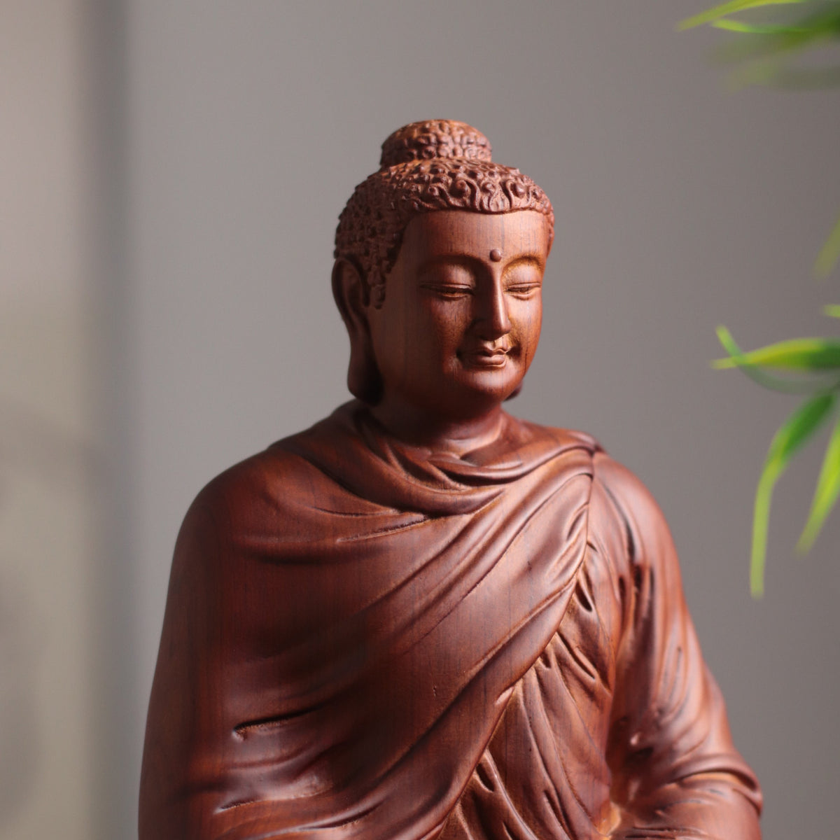 Hand Carved Shakyamuni Buddha Statue - Earth Touching Bhumisparsha Mudra
