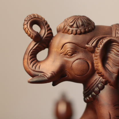 Wooden Elephant Sculpture – Indian-Inspired Ceremonial