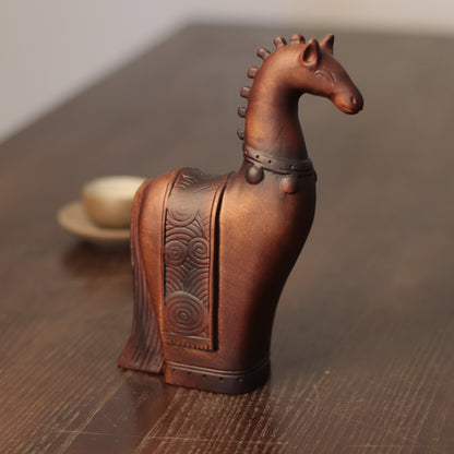 Wooden Ceremonial Horse Sculpture – Ornamental Folk Art