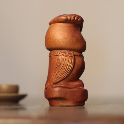 Wooden Owl Sculpture – Whimsical Hand-Carved Folk Art
