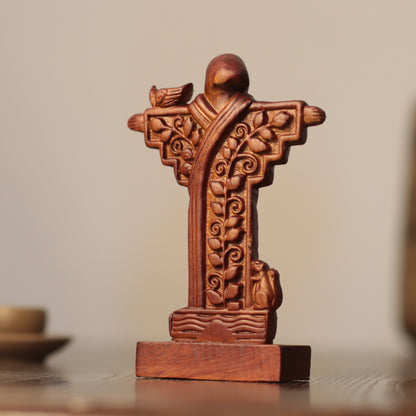 Saint Francis of Assisi Figurine – Carved Wood Folk Art