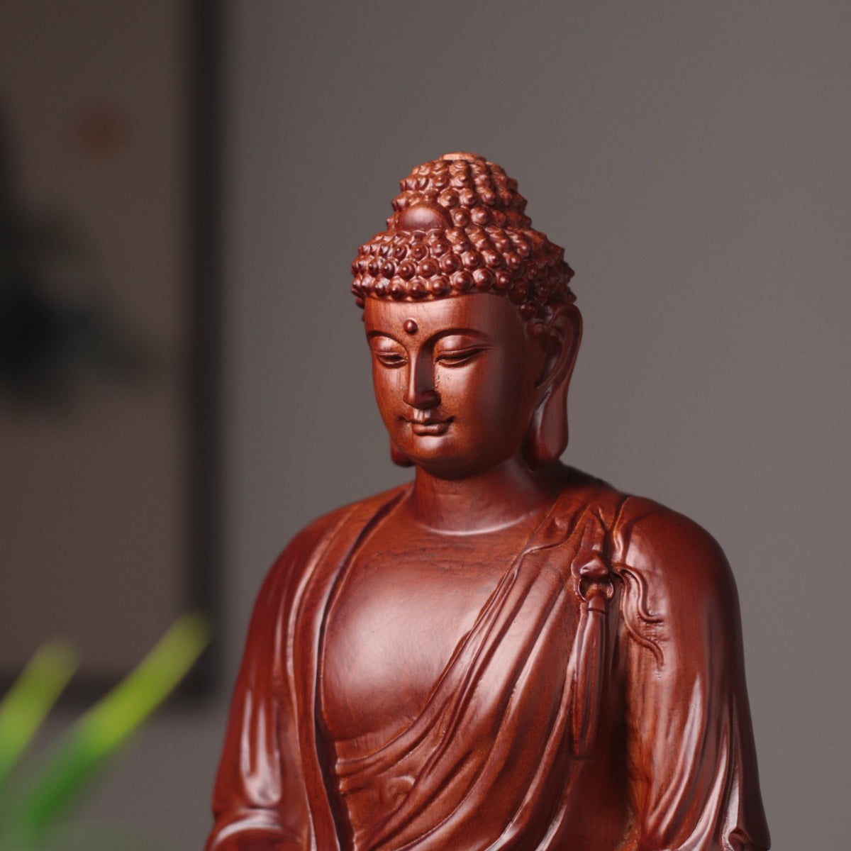 Shakyamuni Buddha Statue, Hand Carved Solid Wood – additional view 3