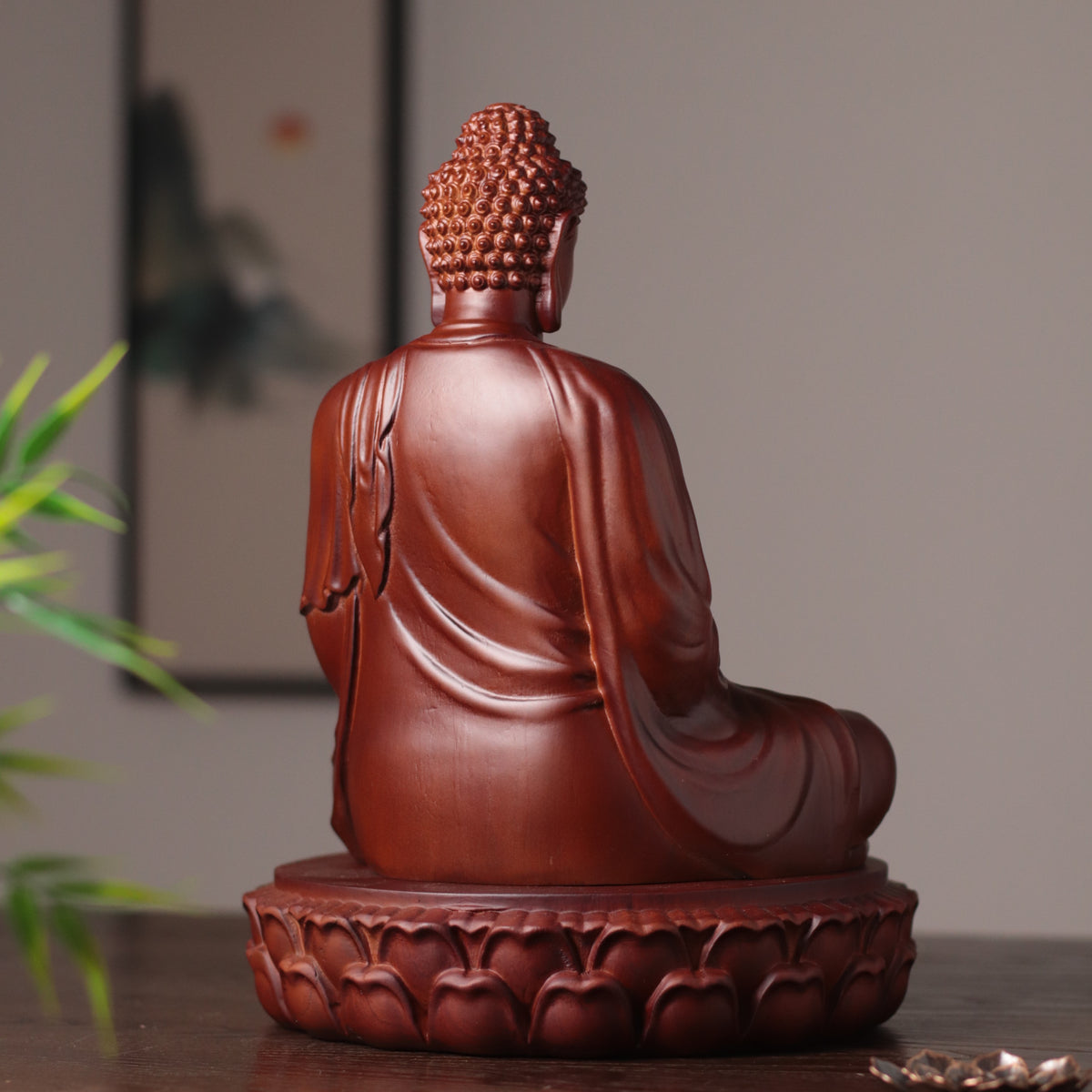 Shakyamuni Buddha Statue, Hand Carved Solid Wood – additional view 4