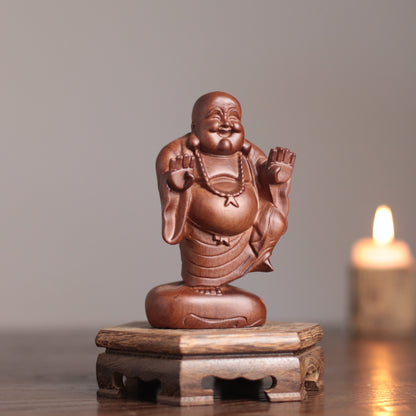 Maitreya Buddha Statue - Padauk Wood, Standing Ornament – additional view 3
