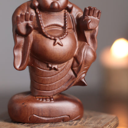 Maitreya Buddha Statue - Padauk Wood, Standing Ornament – additional view 4