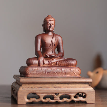 Shakyamuni Buddha Statue - Padauk, Bhutanese Dordenma Style