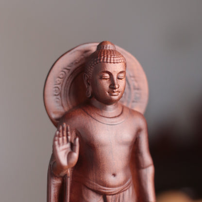 Shakyamuni Buddha Statue - Padauk Wood, Gupta Style – additional view 4